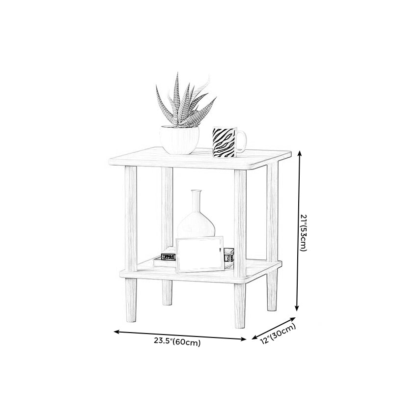 Cocktail Table Artificial Wood White/black/wood/red Square Coffee Table