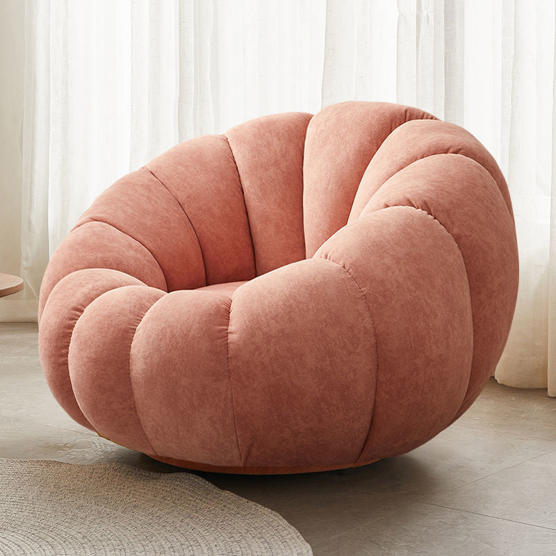 Modern Velvet / Wool Blend Accent Chair, 100 Wide Fixed Back Chair and Ottoman Nude Pink Without Ottoman Clearhalo 'Accent Chairs' 'accent_chairs' 'Chairs & Seating' 'furn' 'furn_accent_chairs' 'Furniture' 'Living Room Furniture' 5163261