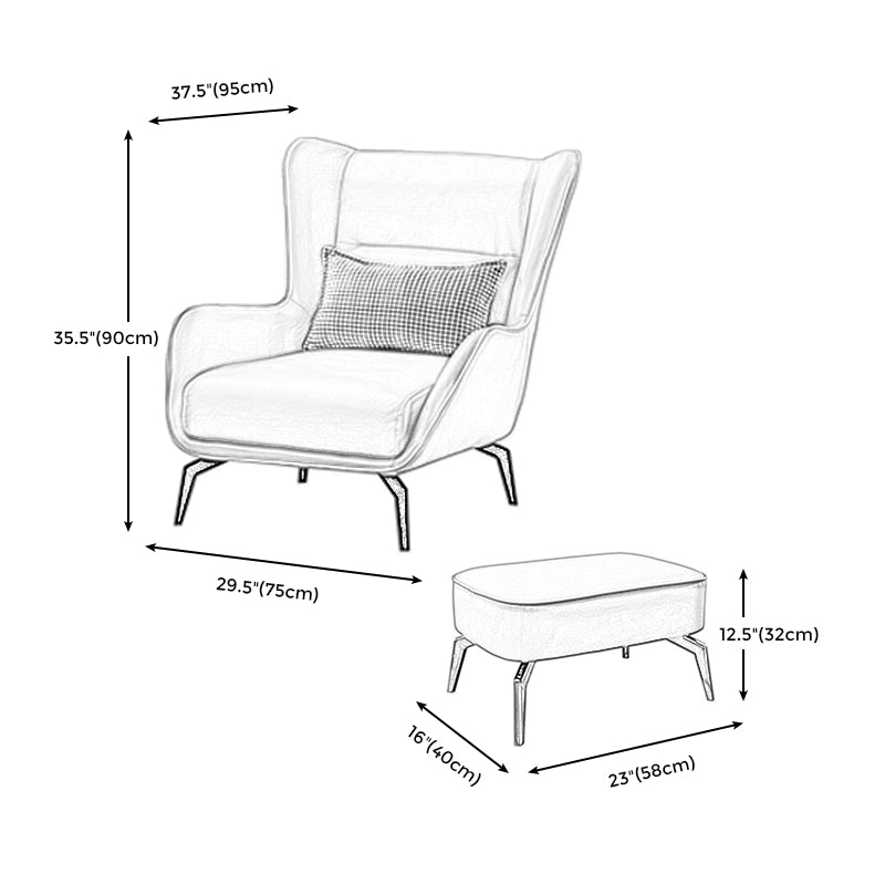 Vaste kleur wijd uitlopende wapenstoel Basis vierpoten stoel voor woonkamer/slaapkamer