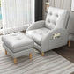 Modern Fabric Accent Chair, 55 Wide Tufted Cushion Back Chair and Ottoman Grey With Ottoman Clearhalo 'Accent Chairs' 'accent_chairs' 'Chairs & Seating' 'furn' 'furn_accent_chairs' 'Furniture' 'Living Room Furniture' 5163347