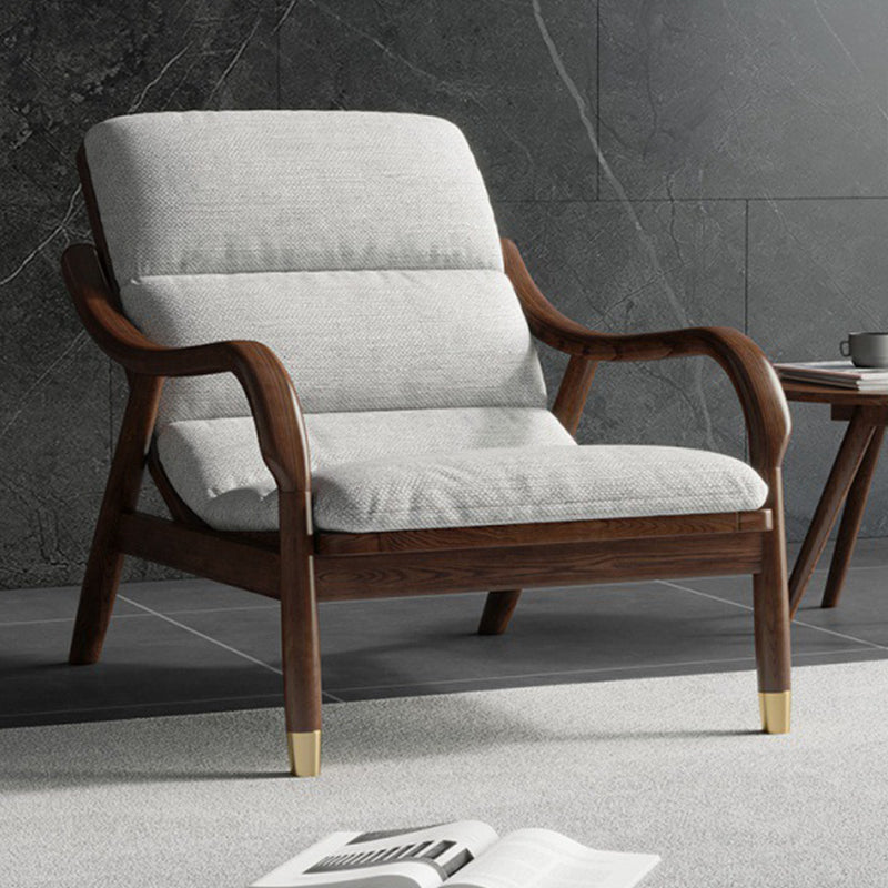 Modern Solid Wood Accent Chair, 68 Wide Cushion Back Chair with Arm