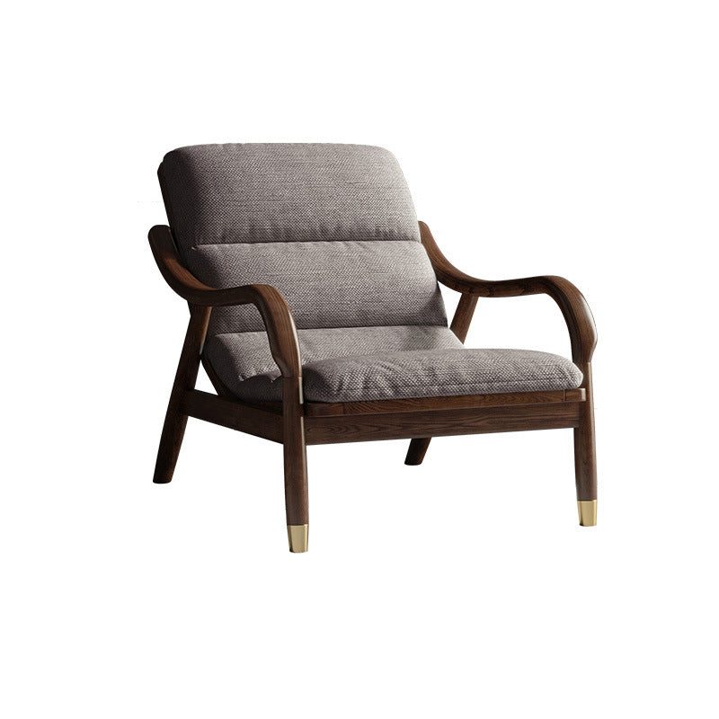 Modern Solid Wood Accent Chair, 68 Wide Cushion Back Chair with Arm