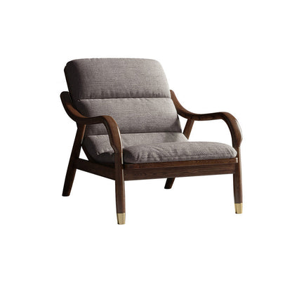 Modern Solid Wood Accent Chair, 68 Wide Cushion Back Chair with Arm