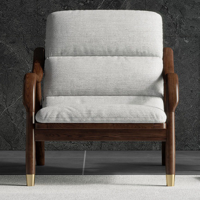 Modern Solid Wood Accent Chair, 68 Wide Cushion Back Chair with Arm