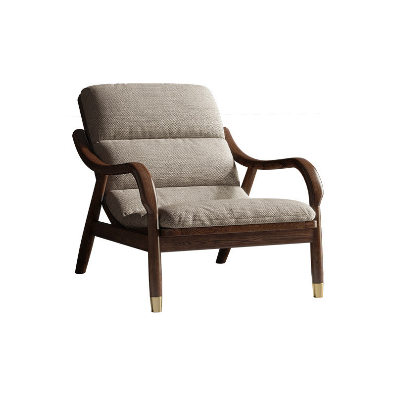 Modern Solid Wood Accent Chair, 68 Wide Cushion Back Chair with Arm