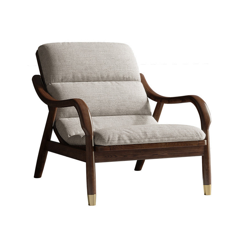 Modern Solid Wood Accent Chair, 68 Wide Cushion Back Chair with Arm