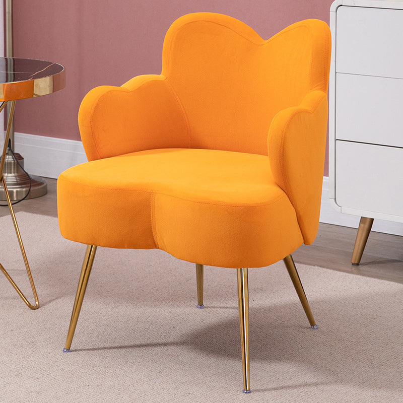 Chaise accentuale de velours décontracté chaise accent en cuir en orange / rose / vert / gris
