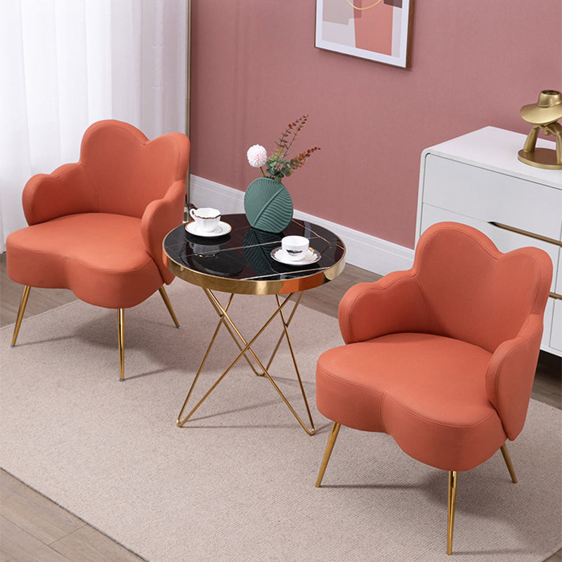 Chaise accentuale de velours décontracté chaise accent en cuir en orange / rose / vert / gris