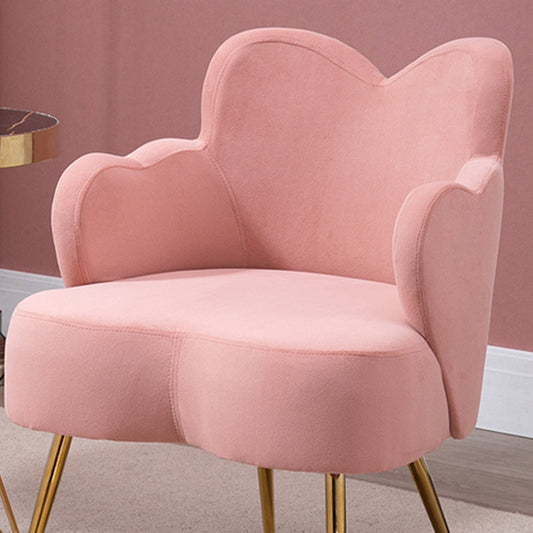 Casual Velvet Accent Chair Faux Leather Accent Chair in Orange/ Pink/ Green/ Gray Clearhalo 'Accent Chairs' 'accent_chairs' 'Chairs & Seating' 'furn' 'furn_accent_chairs' 'Furniture' 'Living Room Furniture' 5163405