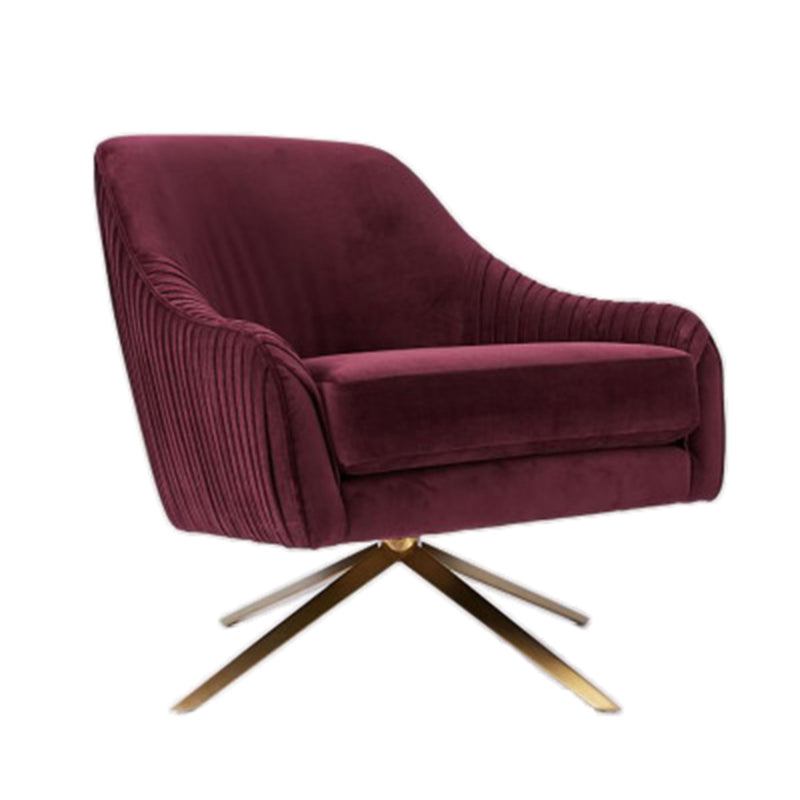 Velvet Arm Chaid 29.52 "L x 32.67" W x 33,46 "h Poufreau accent pivotant