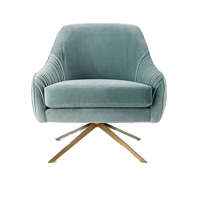 Velvet Arm Chaid 29.52 "L x 32.67" W x 33,46 "h Poufreau accent pivotant