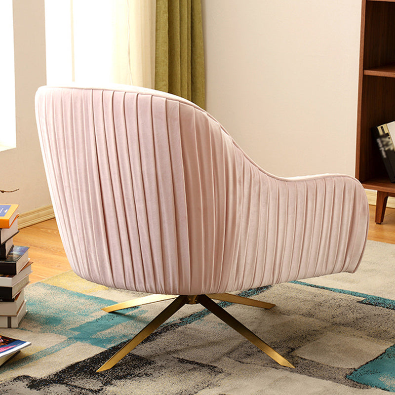 Velvet Arm Chaid 29.52 "L x 32.67" W x 33,46 "h Poufreau accent pivotant