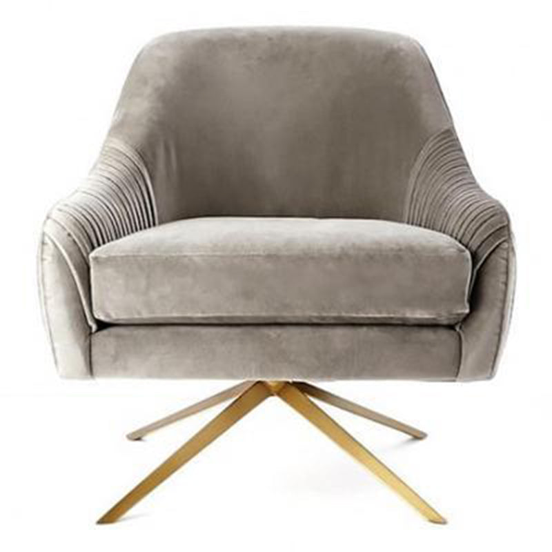 Velvet Arm Chaid 29.52 "L x 32.67" W x 33,46 "h Poufreau accent pivotant