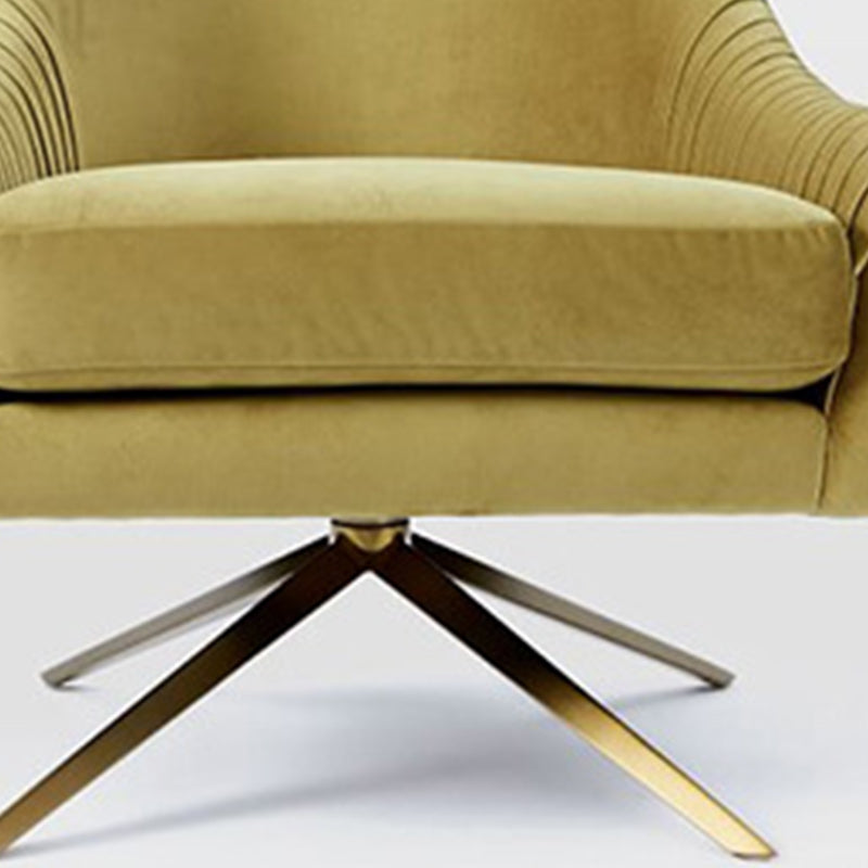 Velvet Arm Chaid 29.52 "L x 32.67" W x 33,46 "h Poufreau accent pivotant