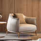 Barrel Chair 31.49" L x 33.46" W x 31.49" H Arms Included Barrel Accent Chair Off-White Faux Leather Clearhalo 'Accent Chairs' 'accent_chairs' 'Chairs & Seating' 'furn' 'furn_accent_chairs' 'Furniture' 'Living Room Furniture' 5163456