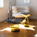 Modern Style Cocktail Table Black Table with Glass Base Round Coffee Table Clearhalo 'Coffee & Accent Tables' 'End & Side Tables' 'end_side_tables' 'furn' 'furn_end_side_tables' 'Furniture' 'Living Room Furniture' 5163543