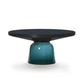Modern Style Cocktail Table Black Table with Glass Base Round Coffee Table 29.5"L x 29.5"W x 15"H Blue-Black Clearhalo 'Coffee & Accent Tables' 'End & Side Tables' 'end_side_tables' 'furn' 'furn_end_side_tables' 'Furniture' 'Living Room Furniture' 5163554