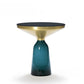 Modern Style Cocktail Table Black Table with Glass Base Round Coffee Table 20"L x 20"W x 20.5"H Blue Gold Clearhalo 'Coffee & Accent Tables' 'End & Side Tables' 'end_side_tables' 'furn' 'furn_end_side_tables' 'Furniture' 'Living Room Furniture' 5163560