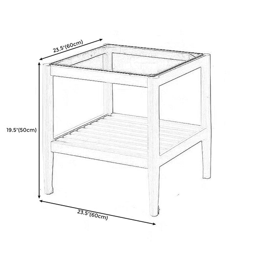 Modern Style Cocktail Table Beech Frame Glass Top Square/rectangular Coffee Table Clearhalo 'Coffee & Accent Tables' 'End & Side Tables' 'end_side_tables' 'furn' 'furn_end_side_tables' 'Furniture' 'Living Room Furniture' 5163739