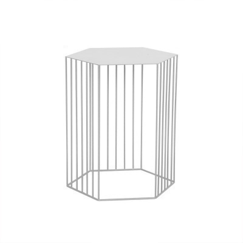 Black/white/gold Geometric Top Side Table Ironcraft Frame End Table 15"L x 15"W x 18"H White Clearhalo 'Coffee & Accent Tables' 'End & Side Tables' 'end_side_tables' 'furn' 'furn_end_side_tables' 'Furniture' 'Living Room Furniture' 5163784