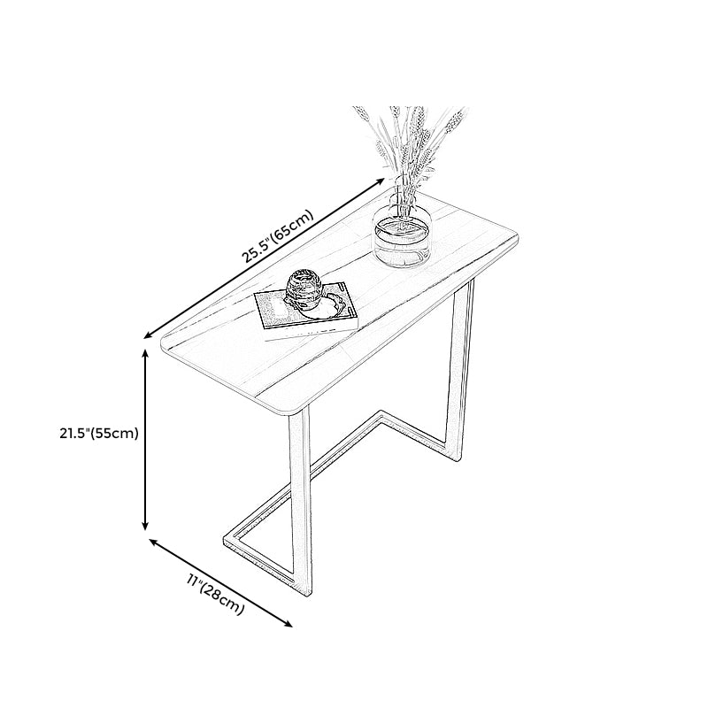 21,6 "rechteckige Schiefer -Top -Seitentisch Ironcraft C Endtabelle