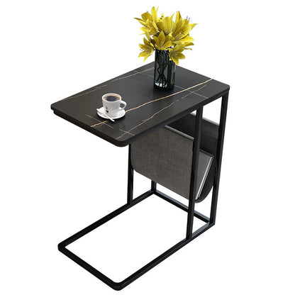 24,4 "hoher Ironcraft C Bodentisch Rechteckig Faux Marmor Top End Table mit Lagerung
