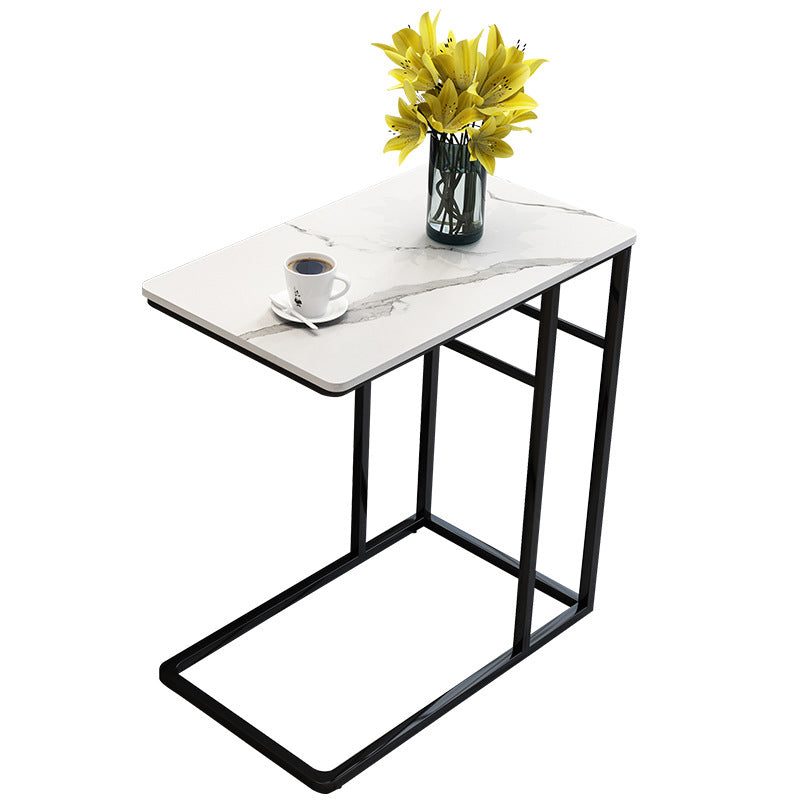 24,4 "hoher Ironcraft C Bodentisch Rechteckig Faux Marmor Top End Table mit Lagerung