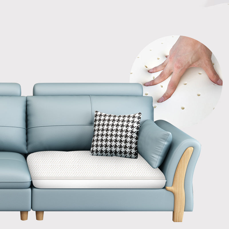 Flared Arm Sectional with Adjustable Headrest and Pocket Storage for Living Room Clearhalo 'furn' 'furn_sectionals' 'Furniture' 'Living Room Furniture' 'Sectionals' 5163929