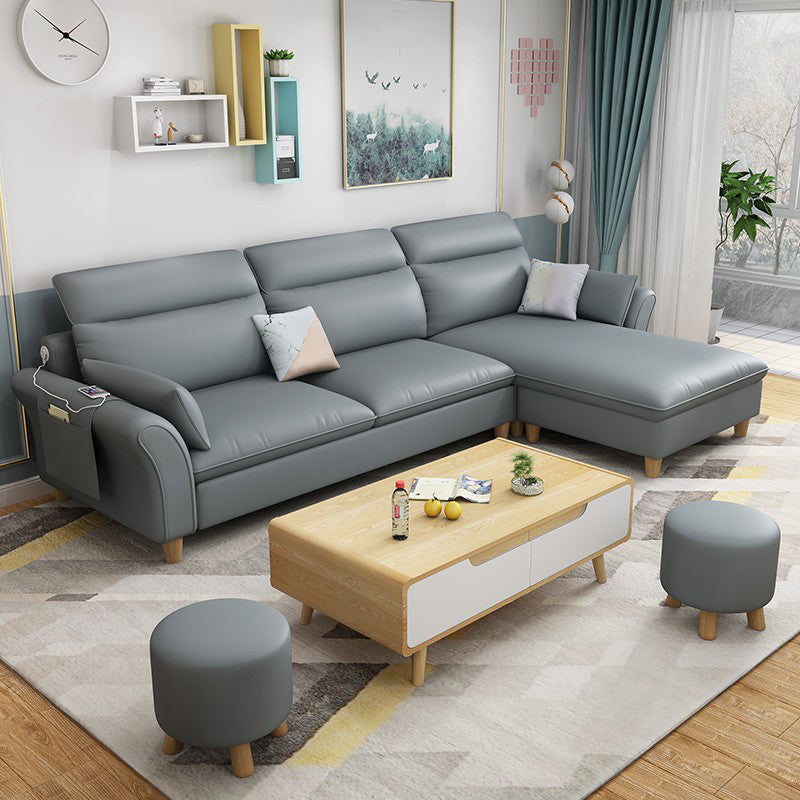 Flared Armesofa mit Ottomane und Lagerung für 3 Personen