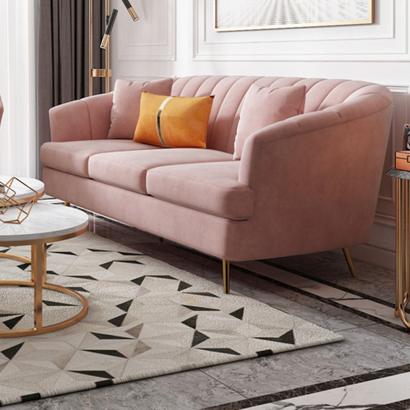 Sofá de almohada cosida con brazos inclinados para tres personas 31.5 "altura