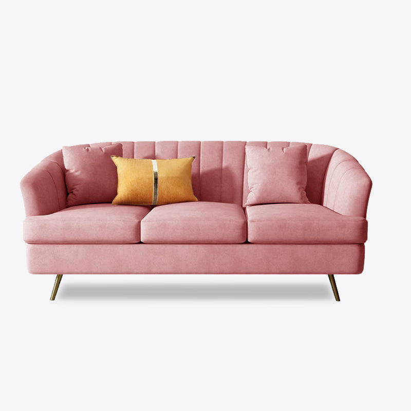 Sofá de almohada cosida con brazos inclinados para tres personas 31.5 "altura