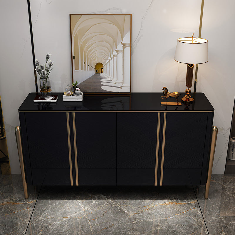 Pinie du plateau de style glamour à 4 portes avec armoires pour le salon