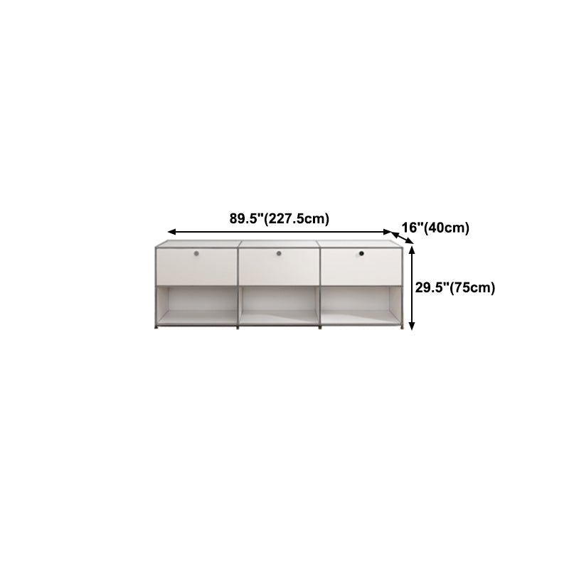 Sideboard in metallo moderno in metallo bianco sideboard da pranzo con spazio