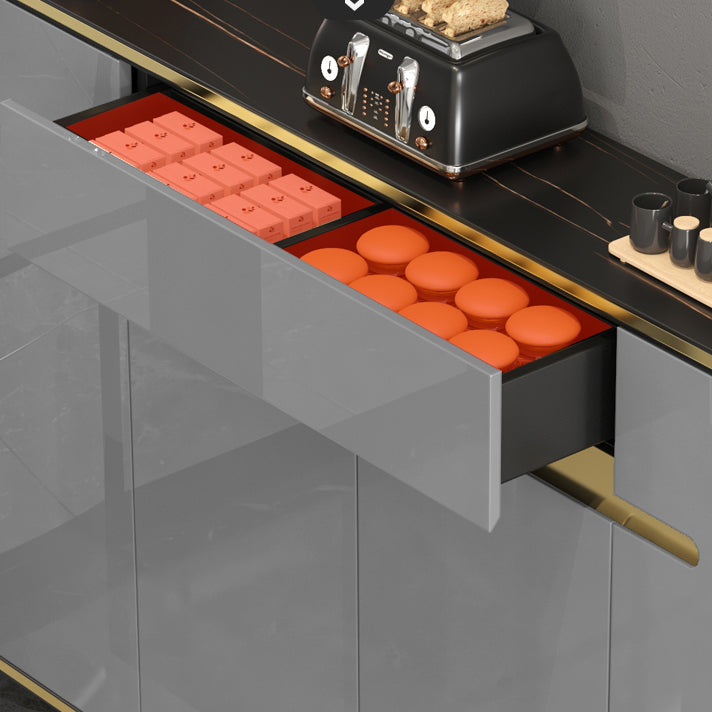 Glam Style Sideboard Gray Dining Sideboard Buffet for Living Room and Kitchen Clearhalo 'buffet_sideboard' 'Buffets & Sideboards' 'furn' 'furn_buffet_sideboard' 'Furniture' 'Kitchen & Dining Furniture' 5164112