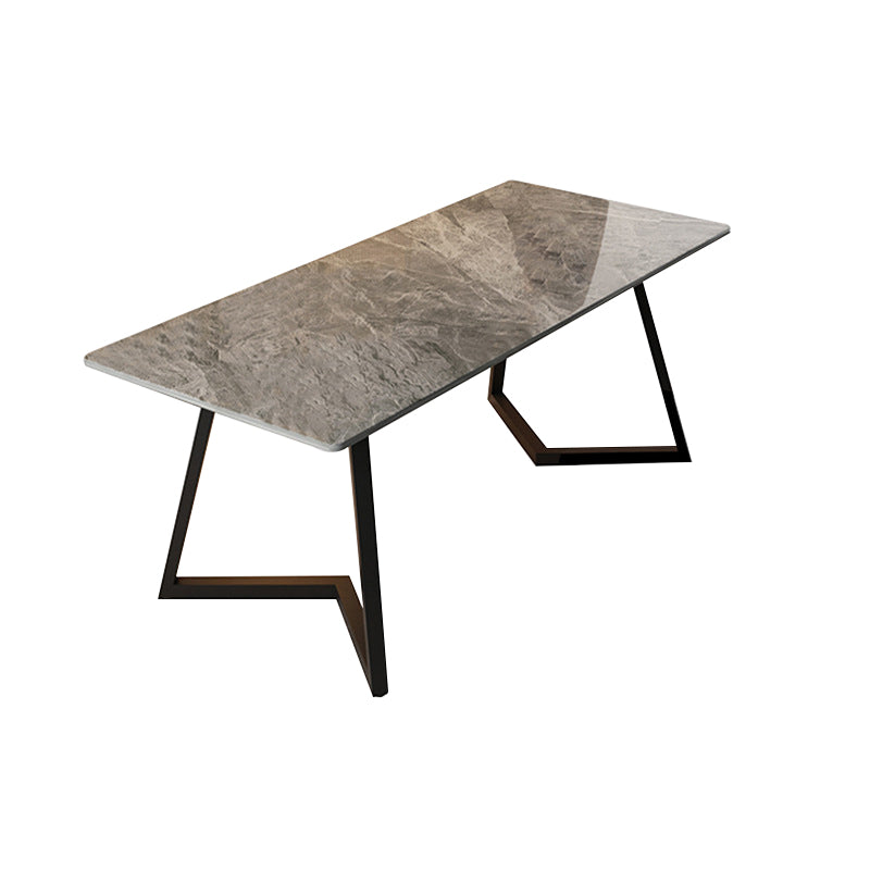 Contemporary Style Sintered Stone Desk Metal Sled Base Office Desk Gray Clearhalo 'furn' 'furn_office_desk' 'Furniture' 'Office Desks' 'Office Furniture' 'office_desk' 5164274