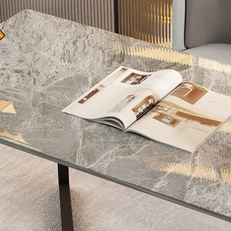 Contemporary Style Sintered Stone Desk Metal Sled Base Office Desk Clearhalo 'furn' 'furn_office_desk' 'Furniture' 'Office Desks' 'Office Furniture' 'office_desk' 5164278