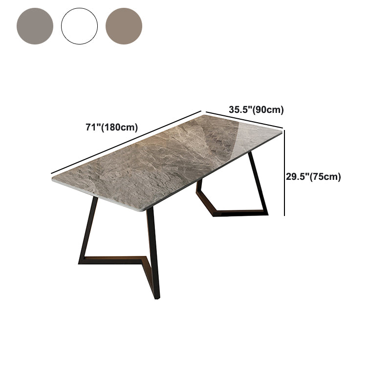 Contemporary Style Sintered Stone Desk Metal Sled Base Office Desk Clearhalo 'furn' 'furn_office_desk' 'Furniture' 'Office Desks' 'Office Furniture' 'office_desk' 5164287
