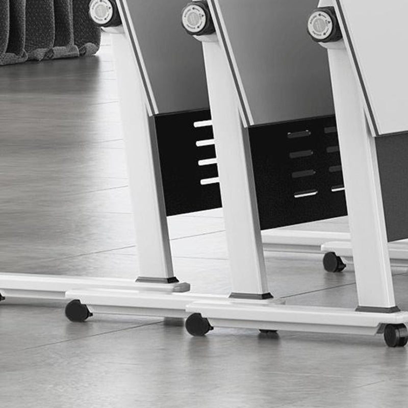 Bureau de bureau en bois moderne avec roues de roues roues blancs de bureau rectangulaire blanc pour le bureau