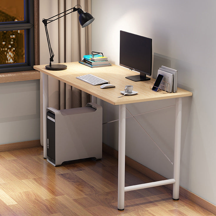 Contemporary Engineered Wood Desk H-Shape Base Desk for Home Office 31"L x 16"W x 30"H Natural Clearhalo 'furn' 'furn_office_desk' 'Furniture' 'Office Desks' 'Office Furniture' 'office_desk' 5164344
