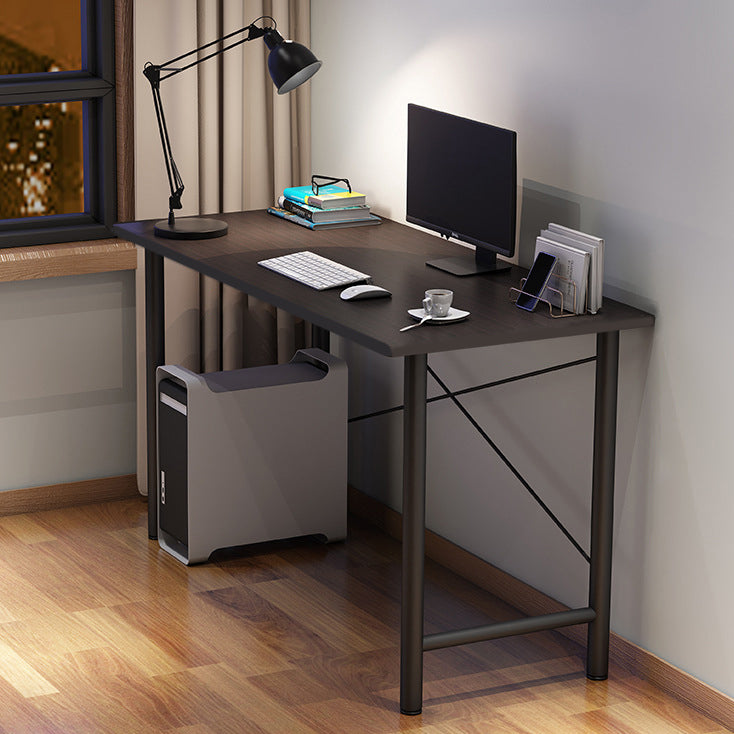 Contemporary Engineered Wood Desk H-Shape Base Desk for Home Office 31"L x 16"W x 30"H Black Clearhalo 'furn' 'furn_office_desk' 'Furniture' 'Office Desks' 'Office Furniture' 'office_desk' 5164350
