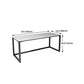 Modern Rectangular Writing Desk Sintered Stone H-Shape Office Desk for Home