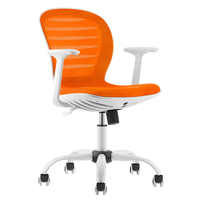 Mid Back Conference Chair Steel Frame Upholstered Chair with Caster Wheels