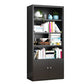 Contemporary Style Metal Bookcase Closed Back Bookshelf for Home Office