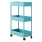 Modern Style Bookshelf Open Back Vertical Bookcase with Caster Wheels Blue Clearhalo 'Bookcases' 'furn' 'furn_bookcases' 'Furniture' 'Office Furniture' 5164684