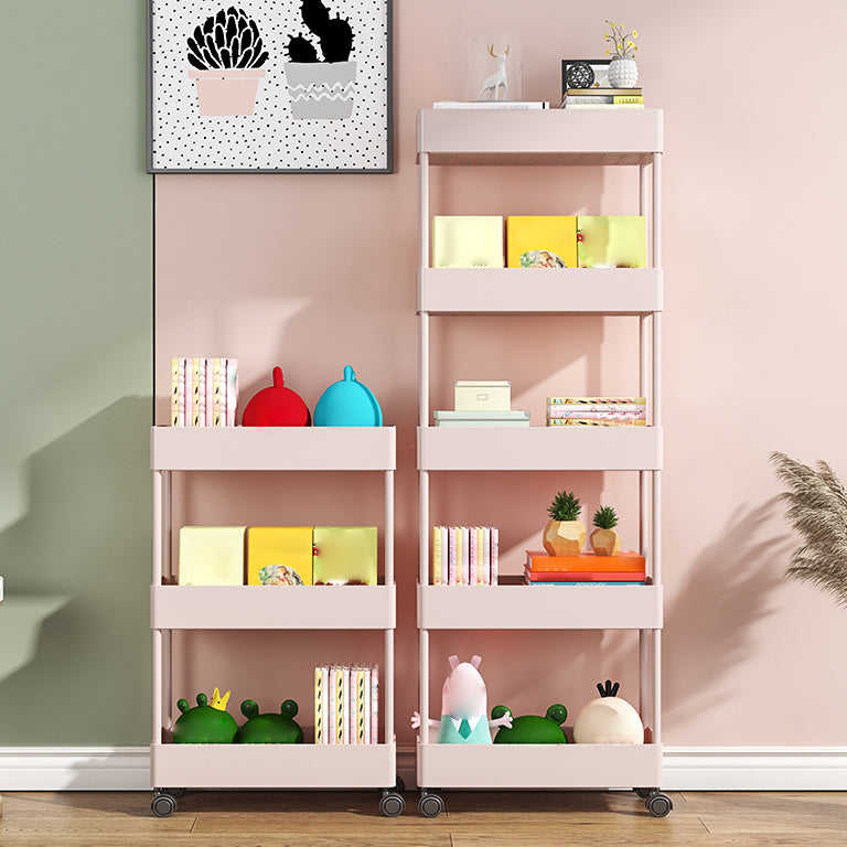 Modern Style Bookshelf Open Back Vertical Bookcase with Caster Wheels Clearhalo 'Bookcases' 'furn' 'furn_bookcases' 'Furniture' 'Office Furniture' 5164685