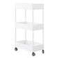 Modern Style Bookshelf Open Back Vertical Bookcase with Caster Wheels White Clearhalo 'Bookcases' 'furn' 'furn_bookcases' 'Furniture' 'Office Furniture' 5164687