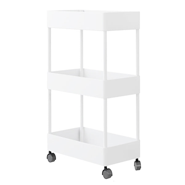 Modern Style Bookshelf Open Back Vertical Bookcase with Caster Wheels White Clearhalo 'Bookcases' 'furn' 'furn_bookcases' 'Furniture' 'Office Furniture' 5164687