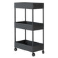 Modern Style Bookshelf Open Back Vertical Bookcase with Caster Wheels Black Clearhalo 'Bookcases' 'furn' 'furn_bookcases' 'Furniture' 'Office Furniture' 5164689