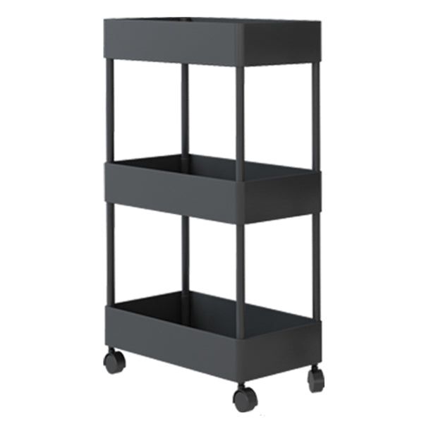Modern Style Bookshelf Open Back Vertical Bookcase with Caster Wheels Black Clearhalo 'Bookcases' 'furn' 'furn_bookcases' 'Furniture' 'Office Furniture' 5164689