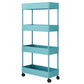 Modern Style Bookshelf Open Back Vertical Bookcase with Caster Wheels Blue Clearhalo 'Bookcases' 'furn' 'furn_bookcases' 'Furniture' 'Office Furniture' 5164690